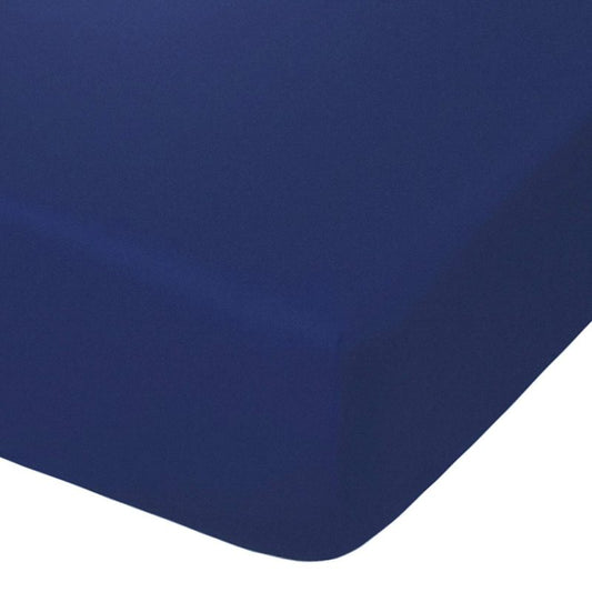 8 Inch Pocket Fitted Sheet Cotton Navy