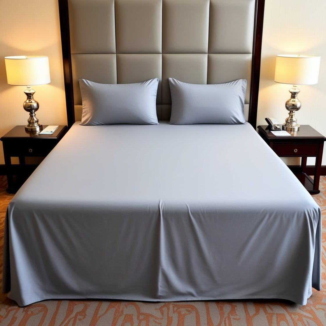 Silver Grey Sheet Set 4Pcs – 100% Cotton, Soft & Luxury Bedding Set