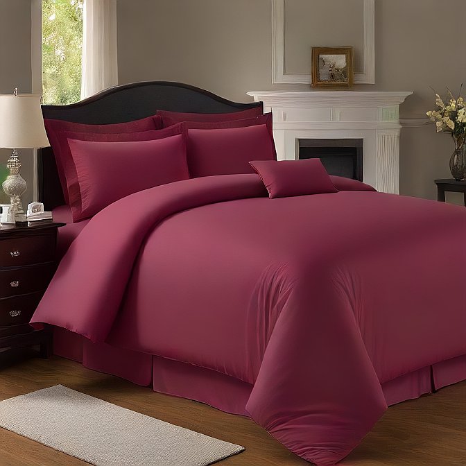 Burgundy Duvet Cover Set Egyptian Cotton 1000 Thread Count