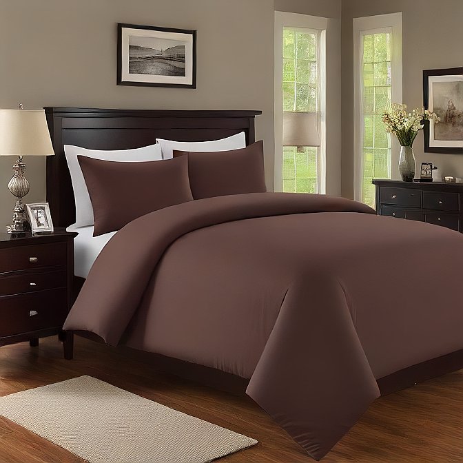 Chocolate Duvet Cover Set – 1000 Thread Count Egyptian Cotton Luxury Bedding
