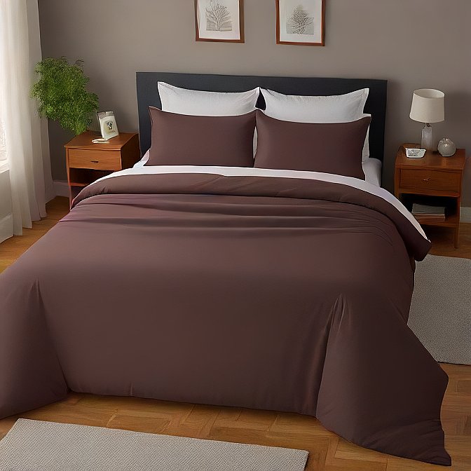 Chocolate Duvet Cover Set – 1000 Thread Count Egyptian Cotton Luxury Bedding
