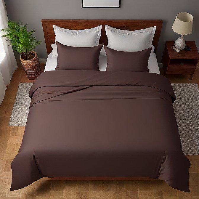 Chocolate Duvet Cover Set – 1000 Thread Count Egyptian Cotton Luxury Bedding