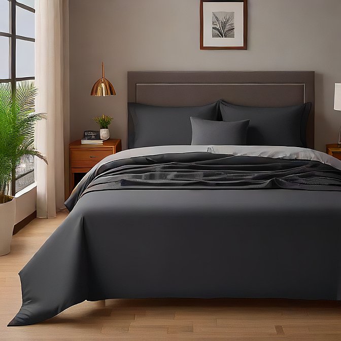 Black Sheet Set 4-Pieces Egyptian Cotton 1000TC at EvaLinens.com