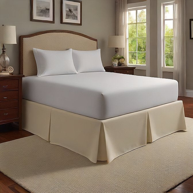 timeless ivory bed skirt with tailored pleats