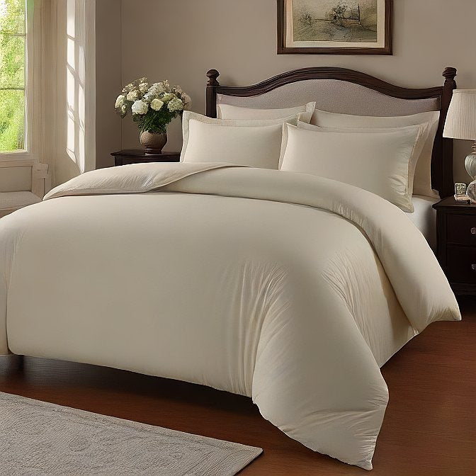 Luxury Ivory Duvet Cover Set – 1000 TC Egyptian Cotton Bedding for Modern Bedrooms