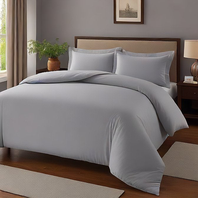 Silver Bedding Set – 1000 TC Egyptian Cotton Duvet Covers for King & Queen Beds