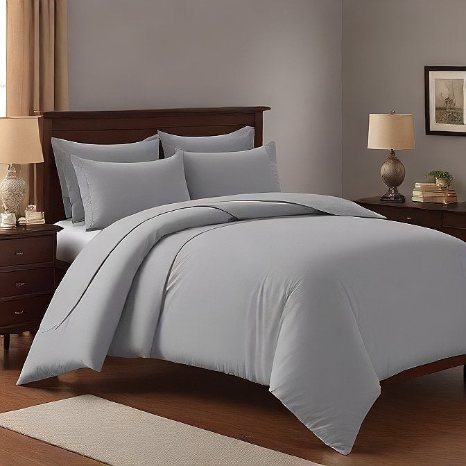 Silver Duvet Cover Set – 1000 Thread Count Egyptian Cotton Luxury Bedding