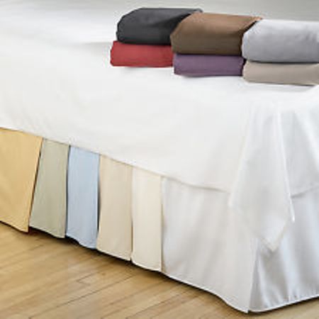 Split Corner Bed Skirt 14 Inch Drop 100% Egyptian Cotton White Luxurious & Hypoallergenic Easy to Wash Wrinkle & Fade Resistant (California King, White)
