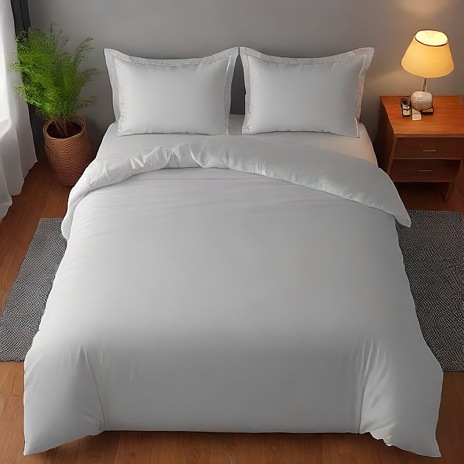 3 Piece White Duvet Cover Set – High Thread Count Egyptian Cotton Bedding
