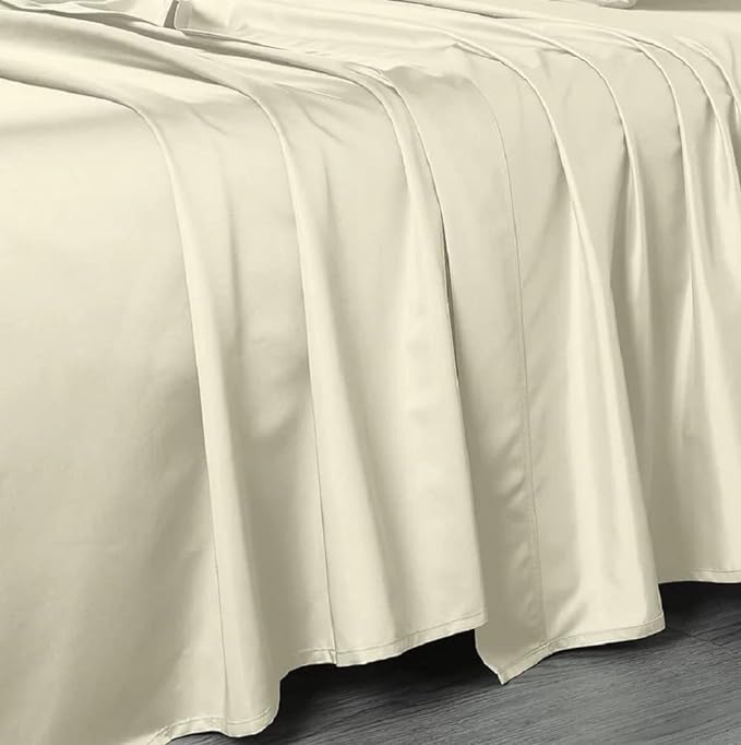 Butter Ivory Color Flat Sheet Egyptian Cotton 1000TC