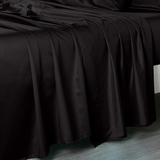 Buy 1000 Thread Count Black Flat Sheet Pure Egyptian Cotton