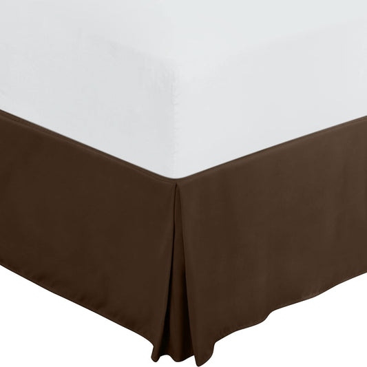 10 Inch Drop Bed Skirt Split Corner Chocolate Egyptian Cotton 1000TC