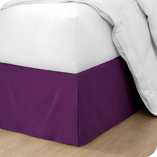 10 Inch Drop Bed Skirt Split Corner Purple Egyptian Cotton 1000TC