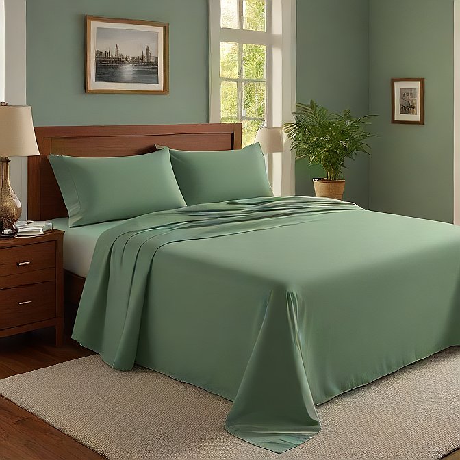 Solid Sage Egyptian Cotton Bed Sheets 100% Egyptian Cotton 1000 Thread Count at- AlivePixels.com
