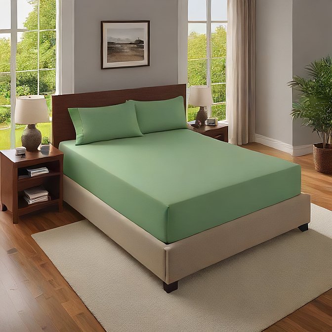 Sage Fitted Sheet Egyptian Cotton 100% Egyptian Cotton 1000 Thread Count at- AlivePixels.com