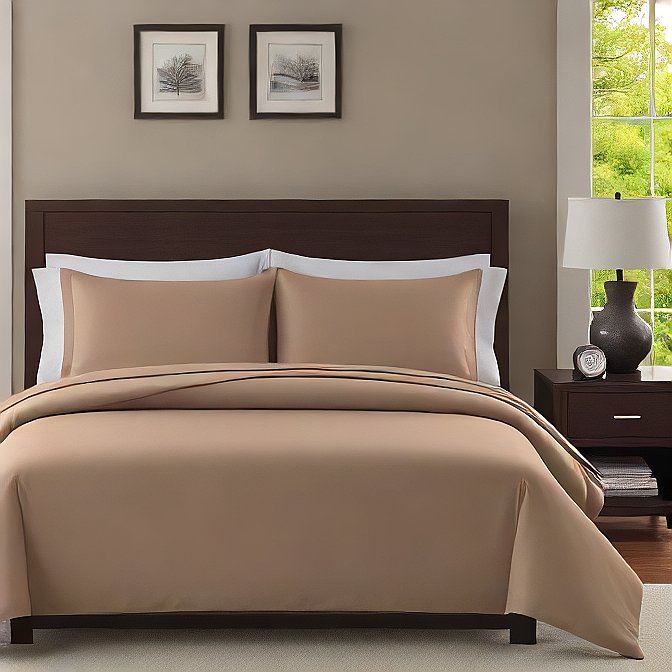 Taupe Solid Egyptian Cotton 1000TC Split King Sheet Set – 5 Piece Deep Pocket Bedding