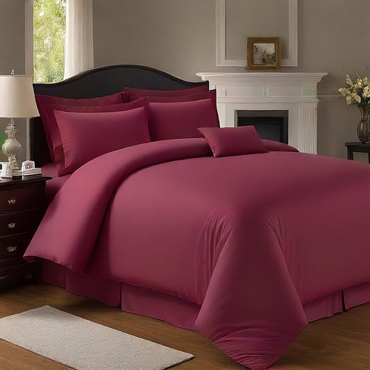 Burgundy Duvet Cover Set Egyptian Cotton 1000 Thread Count