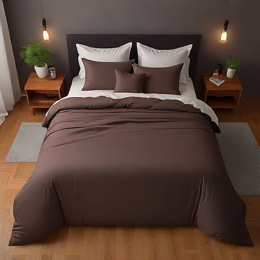 Chocolate Duvet Cover Set – 1000 Thread Count Egyptian Cotton Luxury Bedding