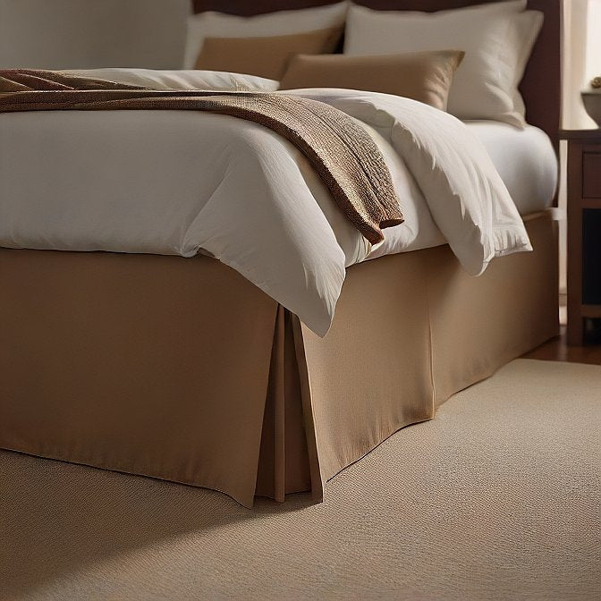 Beige Color Bed Skirt Split Corner 1000TC Cotton at EvaLinens.com