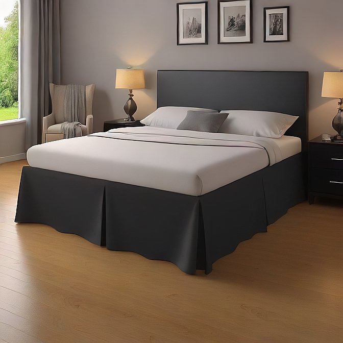 black bed skirt with 8 inch drop for queen bed