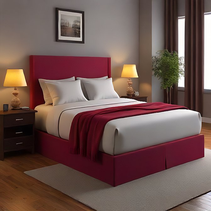 soft burgundy bed skirt for queen bed