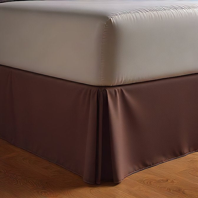 rich chocolate bed skirt with 8 inch drop