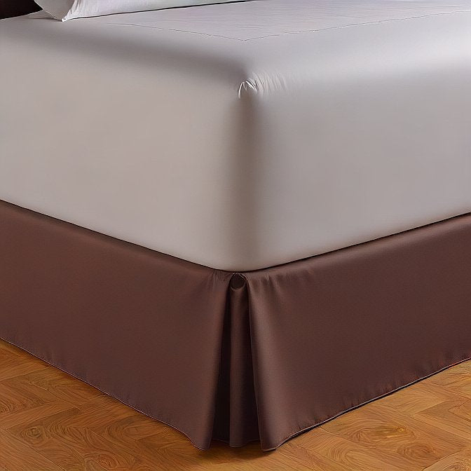 soft chocolate brown bed skirt for queen bed