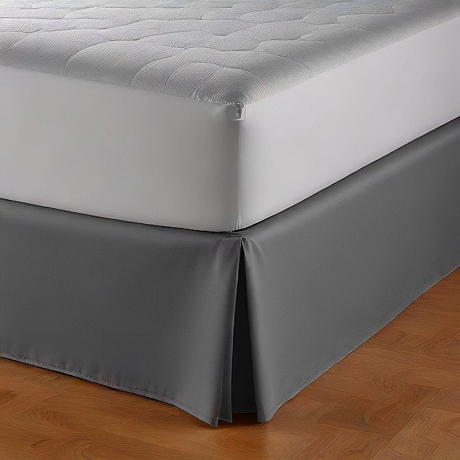 elegant dark grey bed skirt for king size bed