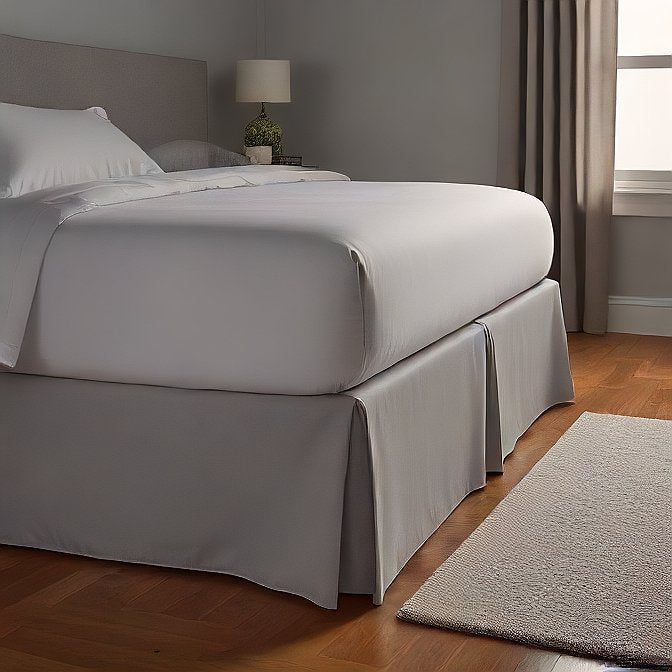 Light Grey Bed Skirt Split Corner Egyptian Cotton 1000TC