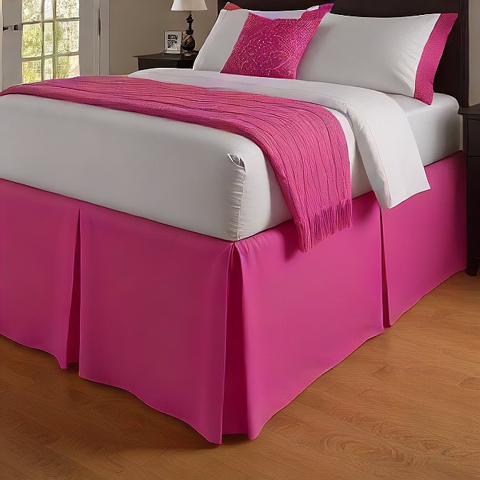 Hot Pink Bed Skirt Split Corner Egyptian Cotton 1000 thread count at EvaLinens.com