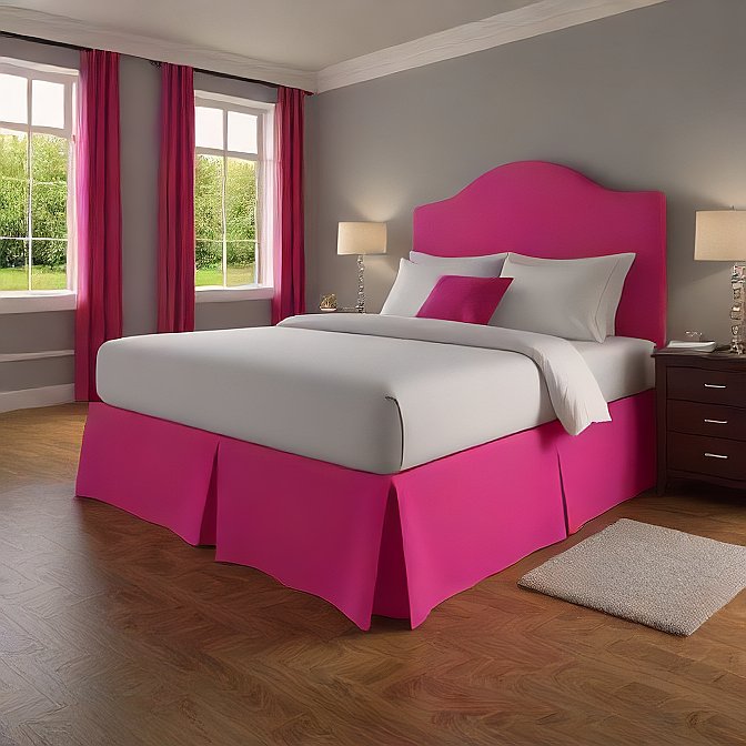 22" Inch Drop Hot Pink Bed Skirt Split Corner 1000TC Egyptian Cotton