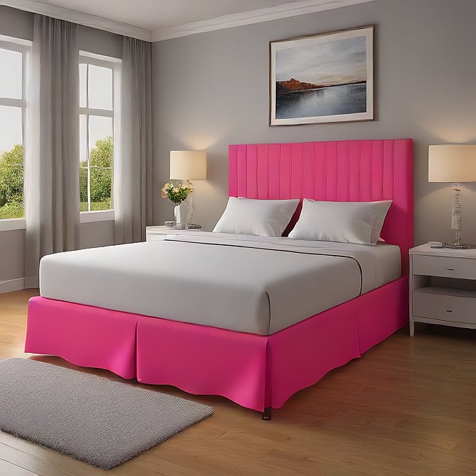 Hot Pink Bed Skirt Split Corner 1000TC Pure Egyptian Cotton at EvaLinens.com