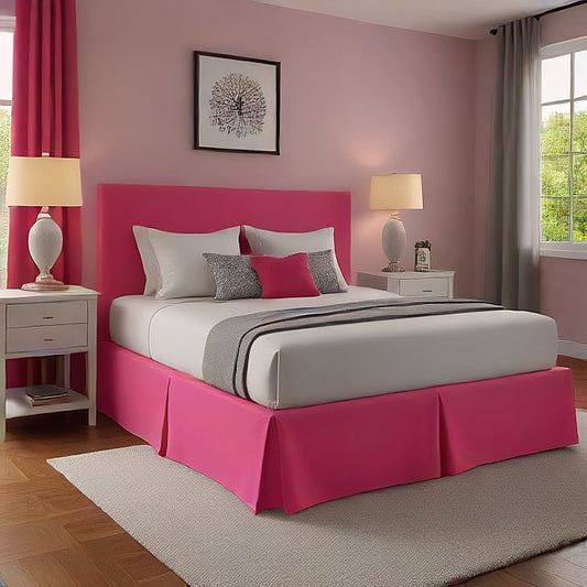 Hot Pink Bed Skirt Split Corner 1000TC Egyptian Cotton at EvaLinens.com