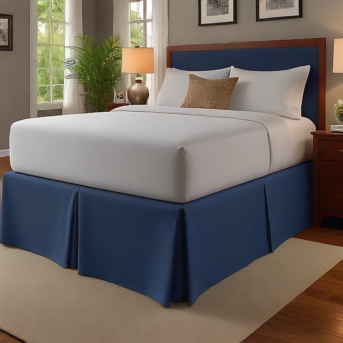 soft navy bed skirt for queen bed