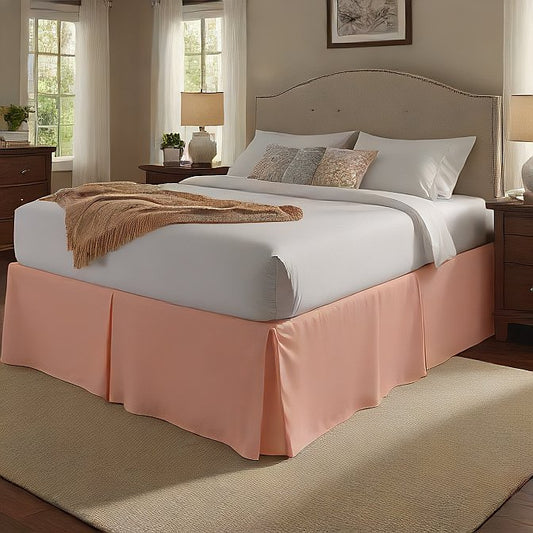 peach color bed skirt 100 precent pure egyptian cotton at EvaLinens.com