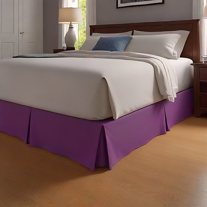 Plum Bed Skirt Split Corner 1000TC Cotton at EvaLinens.com