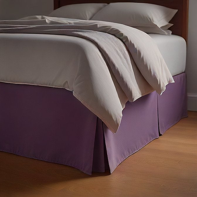 Plum Bed Skirt Split Corner 1000 Thread Count Cotton at EvaLinens.com