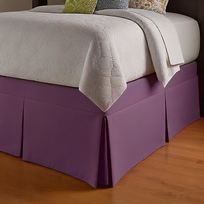 Plum Bed Skirt Split Corner 1000TC Pure Cotton at EvaLinens.com