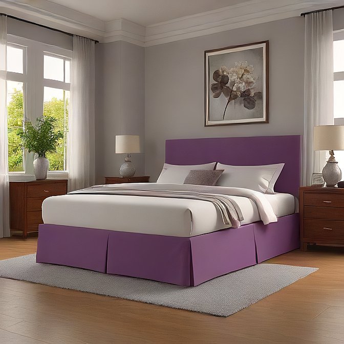 Plum Color Bed Skirt Split Corner 1000TC Cotton at EvaLinens.com