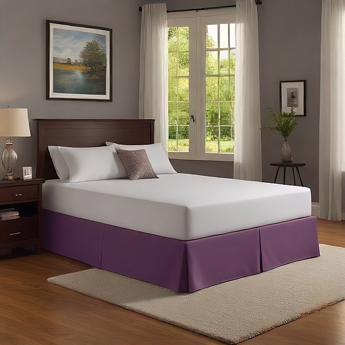 Plum Bed Skirt Split Corner 1000TC Cotton at EvaLinens.com