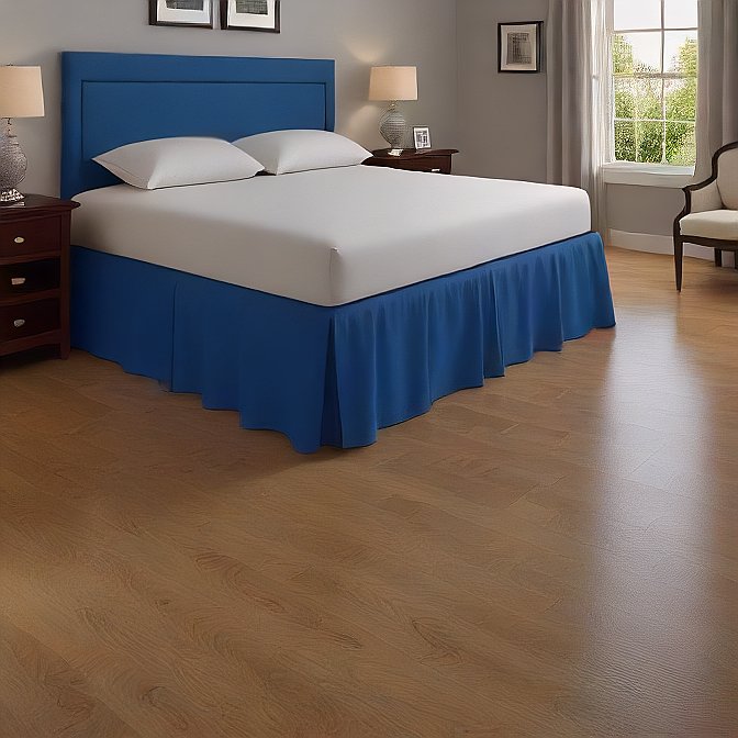 Royal Blue Bed Skirt Split Corner 1000TC Cotton at EvaLinens.com