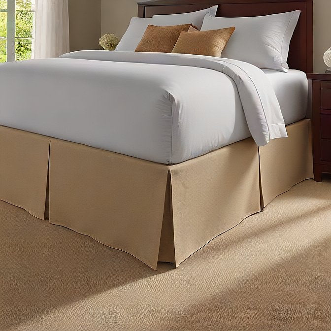 Sand color sample Bed Skirt Split Corner 100% Pure Cotton at EvaLinens.com