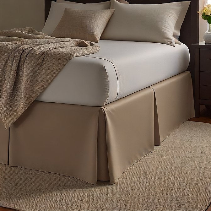taupe bed skirt 8 inch drop