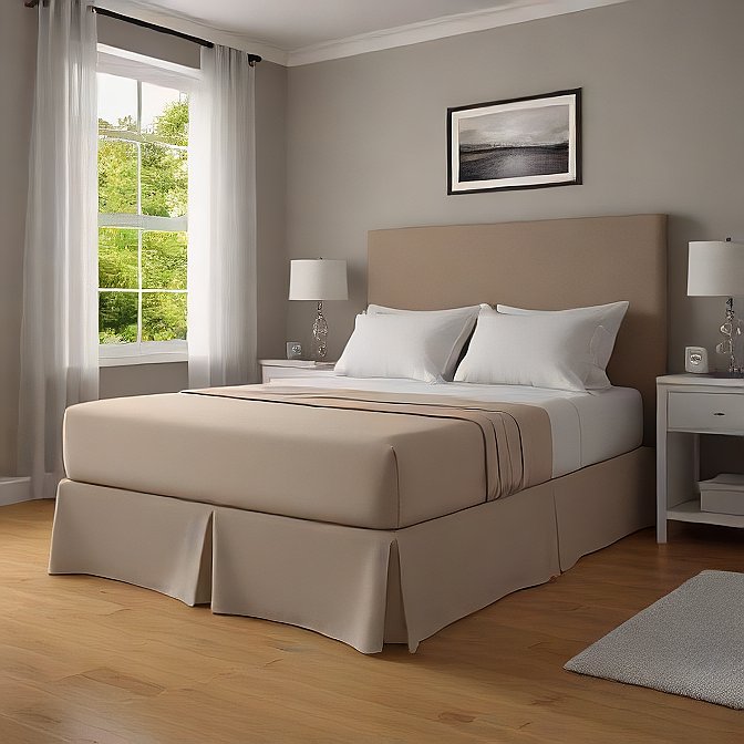 elegant taupe bed skirt for queen size bed