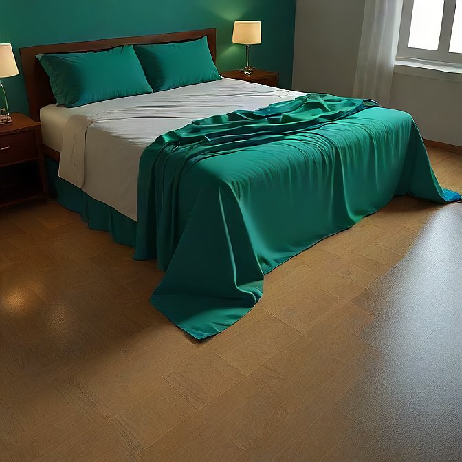 Split Corner Teal Color Bed Skirt 100% Egyptian Cotton at EvaLinens.com