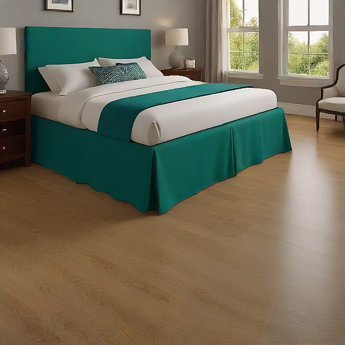 12-Inch Drop Teal Bed Skirt Split Corner 1200TC Cotton