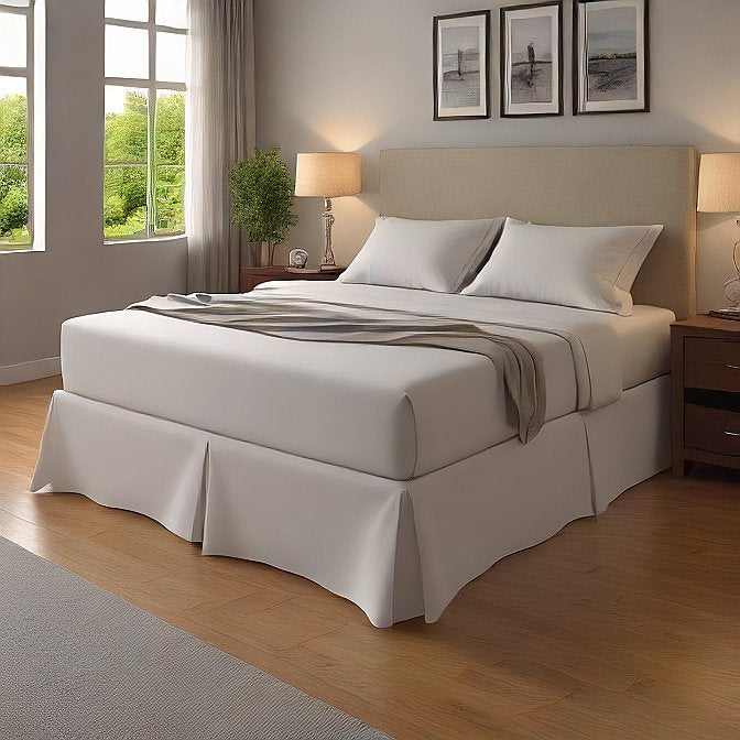 elegant white bed skirt for king size bed