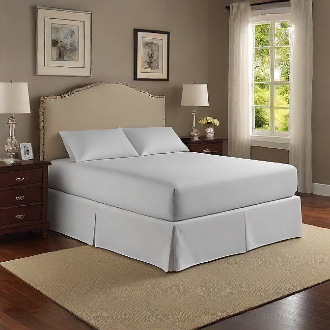 soft white bed skirt for queen bed