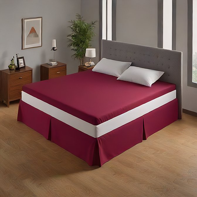 10 Inch Drop Wine Bed Skirt Split Corner Egyptian Cotton 1000TC