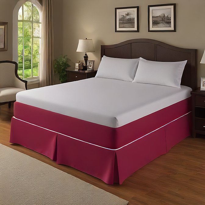 burgundy bed skirt pure egyptian cotton 1000 thread count at evalinens.com